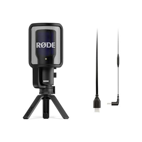 RØDE NT-USB+ Professional-Grade USB Microphone and USB-C to USB-C Cable (30cm - Android and Mac Compatible) for Podcasting, Streaming, Gaming, Music Production, Vocal and Instrument Recording