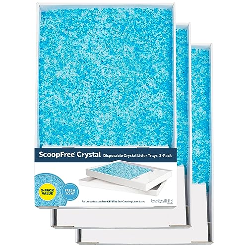 PetSafe ScoopFree Crystal Disposable Cat Litter Tray, Fresh Scent, 3-Pack