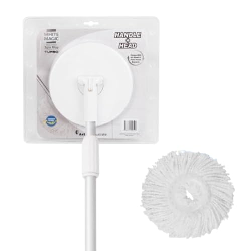White Magic Spin Mop Turbo Handle Plus Head