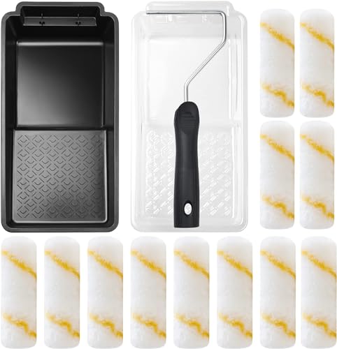 Foam Paint Roller, 2 Inch Mini Paint Roller Kit (8 Pack), Small Paint Roller with Tray, Small Paint Rollers 2 Inch, Mini Rollers for Painting Cabinets, Furniture, Stenciling, Art Crafts