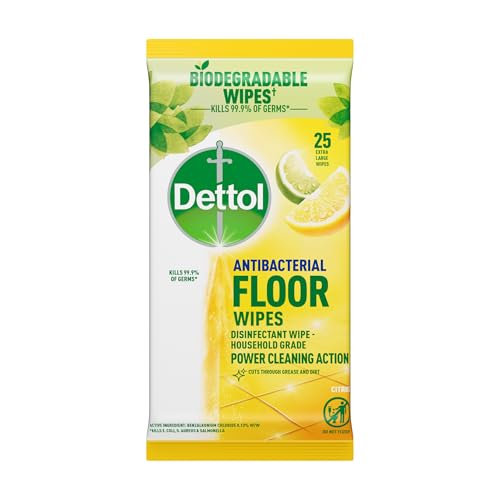 Dettol Antibacterial Floor Cleaning Wipes Lemon & Lime (25 Pack)