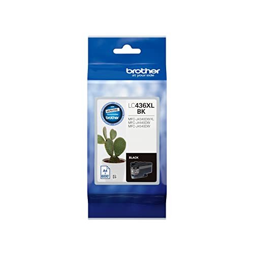 Brother Genuine LC436XLBK High-Yield Ink Cartridge, Black, Page Yield Up to 6000 Pages, (LC-436XLBK) for Use with: MFC-J4440DW, MFC-J4540DW, MFC-J4340DW XL