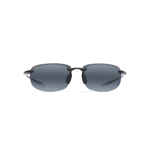 Maui Jim Unisex Ho'okipa Polarised Sunglasses, Gloss Black/Neutral Grey, 64 mm