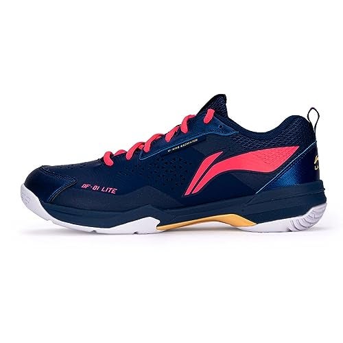 LI-NING DF Blade Lite Badminton Shoes, Estate Blue/Neon Indipink, Size UK 6
