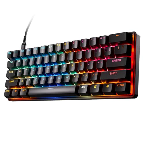 SteelSeries Apex Pro Mini Gen 3 - HyperMagnetic Gaming Keyboard - Adjustable Actuation - Rapid Trigger - Game-Ready Presets - Protection Mode - Rapid Tap/SOCD - PBT Keycaps - USB-C - UK QWERTY