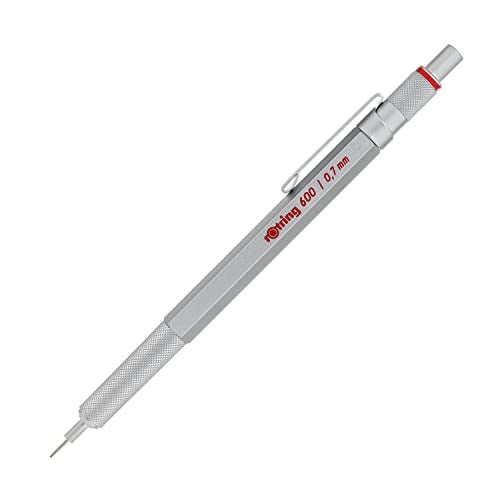 Rotring 1904444 600 Mechanical Pencil, 0.7 mm, Silver Barrel