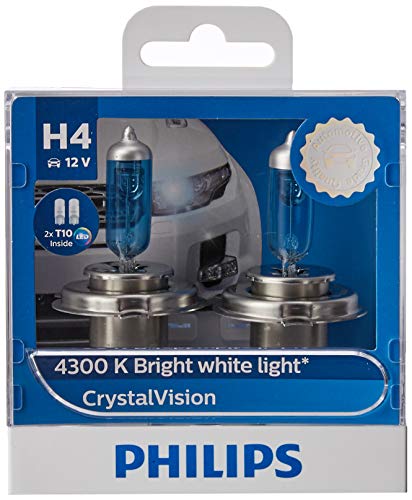 Philips 12V 60/55W HB4 Crystal Vision 4300K Car Headlight Bulb 2-Pieces