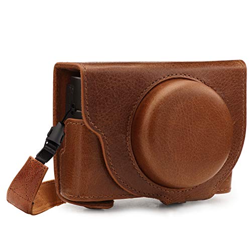 MegaGear Ever Ready Genuine Leather Camera Case Compatible with Sony Cyber-Shot DSC-RX100 VII - Brown