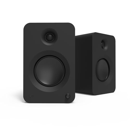 Kanto REN 200W Powered Bookshelf Speakers with HDMI ARC, USB-C, and Bluetooth 5.3 - Matte Black, Pair
