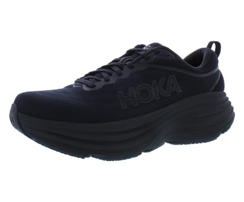 Hoka One Mens Bondi 8 Sneaker, Black/Black, 8 US