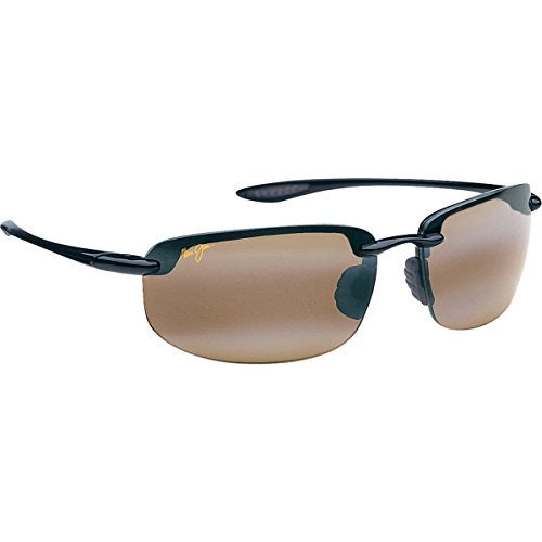 Maui Jim Unisex Ho'okipa Polarised Sunglasses, Gloss Black/HCL Bronze, 64 mm
