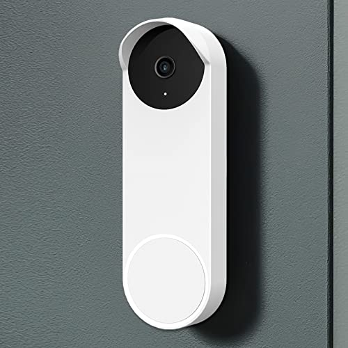 PUUUCI Silicone Case for Google Nest Hello Doorbell (Wired, 2nd Gen) 2022 Cover - Weatherproof Protective Nest Doorbell Silicone Skin Case (White)