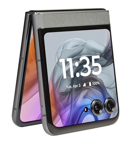 total wireless Motorola Razr 5G (2024) Locked Prepaid Smartphone, 256GB, Gray - Includes $55 Unlimited Talk, Text, & Data 30-Day Plan Upon Activation