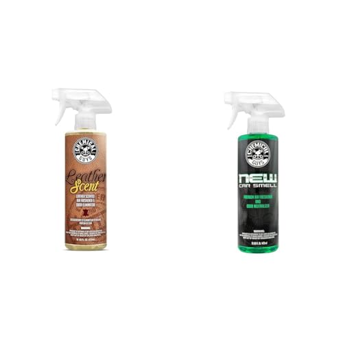 Chemical Guys AIR_300 New Car Scent and Leather Scent Combo Pack, Great for Cars, Trucks, SUVs, RVs & More, 2 x 473 ml bottles