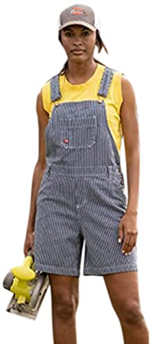 Dickies womens Bib Shortall, Rinsed Hickory Stripe, Small