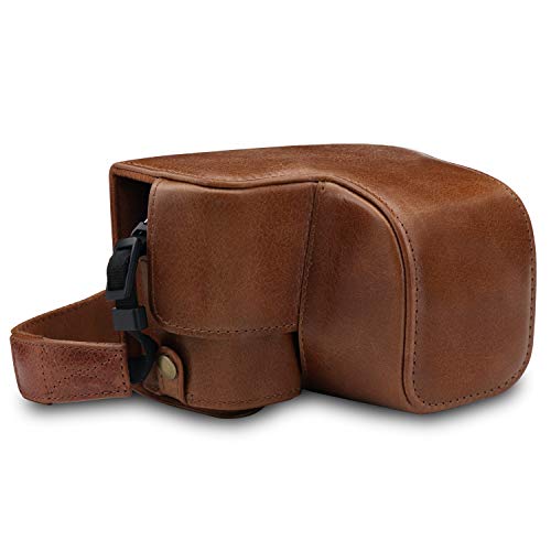 MegaGear Sony Alpha A6400 MegaGear MG1647 Ever Ready Genuine Leather Camera Case Compatible with Sony Alpha A6100, A6400 (16-50mm) - Brown Camera Case, Brown (MG1647)
