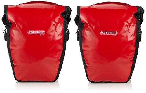 Ortlieb Back-Roller City Bicycle Bag (1 Pair), Black/Red, 42 cm x 32 cm x 17 cm, 40 Litre