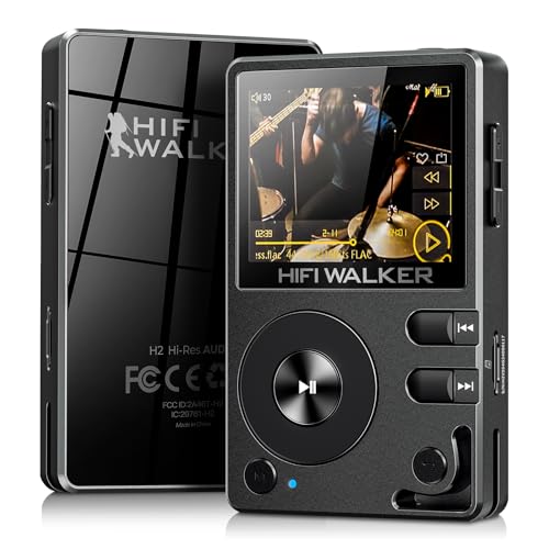 HIFI WALKER H2 HiFi MP3 Player with Bluetooth 5.2, Lossless DSD FLAC Player, Digital Audio Player Hi Res Portable Music DAP Player with 64GB Micro SD Card, Support Up to 512GB