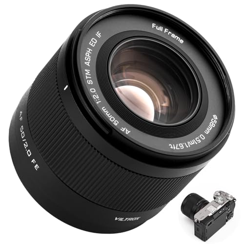 VILTROX 50mm F2.0 Air FE Full Format Lens AF 50mm f/2.0 for Sony E Mount, Auto Focus Large Aperture Lens for Sony a7cr, a7cii, a7c, a6700, zv-e100, a6600, a6400