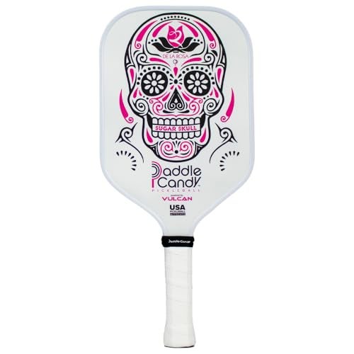 Vulcan | Paddle Candy Sugar Skull Pickleball Paddle | Hybrid Performance | Polypropylene Core | USAP Approved | White Sugar Skull