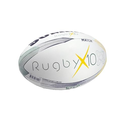 SUMMIT X10 Rugby Ball, Size 5 - Tough Match and Training Ball with Durable Grip and Reinforced Seams for Powerful Passes and Control