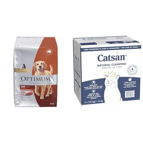 OPTIMUM AdtDog Beef & Vegetable & Rice15kg and Catsan Ultra Litter 15Kg