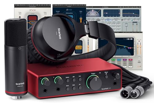 AudioDeluxe Focusrite Scarlett 2i2 Studio (4th Gen) USB Audio Interface and Waves Musicians 2 Bundle