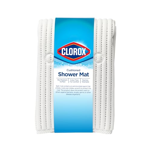 Duck Brand 285343 Clorox Cushioned Shower Mat, 21 x 21 Inches, White