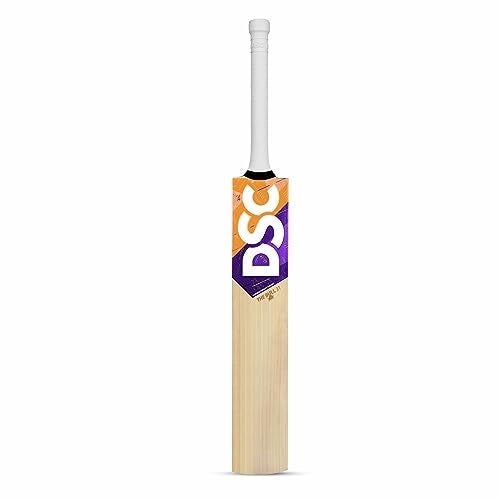 DSC Krunch Bull 31 Player Edition Cricket Bat for Men | Color: Beige & Orange | Size: Short Handle | Material: English Willow | Weight: 1160-1200gmss | Straight Grains & Light Weight