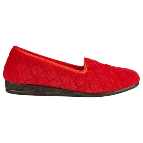 Grosby Women's Dawn Slipper, Red, 5 US