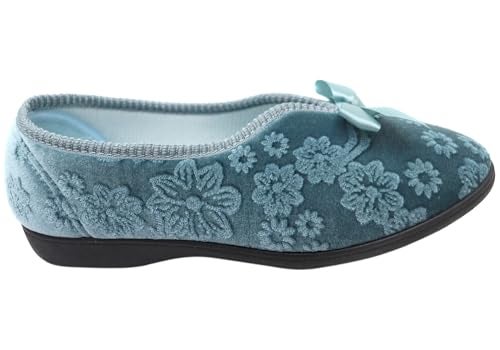 Grosby Women's Vogue Slipper, Turquoise, UK 5.5/US 8