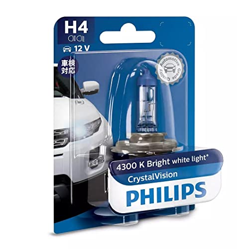 Philips Crystal Vision H4 4300K 12V globe - single blister pack