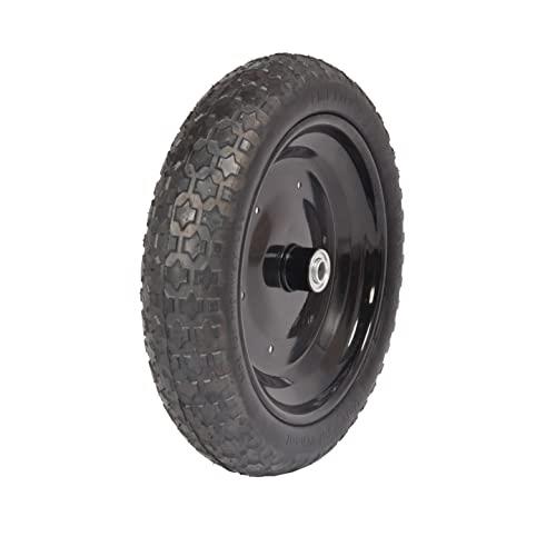 Universal Fit, Flat Free Wheelbarrow Tire and Wheel Assembly with Adapter Kit