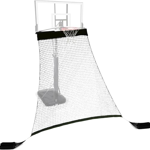 Hathaway Rebounder Basketball Return System for Shooting Practice with Heavy Duty Polyester Net Black, 120" L x 60" W x 108" H