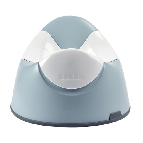 BÉABA - Baby's Training Potty - Ergonomic Baby Potty - Non-Slip - Hygienic - Easy Care - Handgrips on The seat - Made in France - Green Blue
