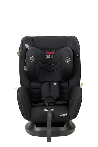 Mother's Choice Ascend Convertible Car Seat-Black Space , Most Compact 0-8 year old Car Seat, Air Protect, 30 months Extended Rearward Facing, Machine Washable , Magnetic Holders for Easy In & Out Access