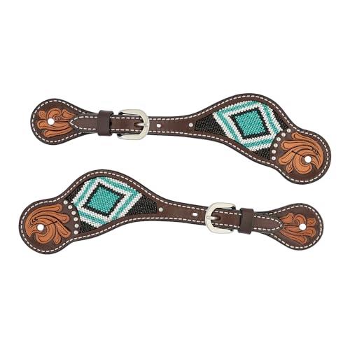Turquoise Cross Turquoise Beaded Ladies' Spur Straps
