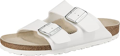 Birkenstock Arizona Unisex Sandals, Birko-Flor, White, 11 US Women/9 US Men