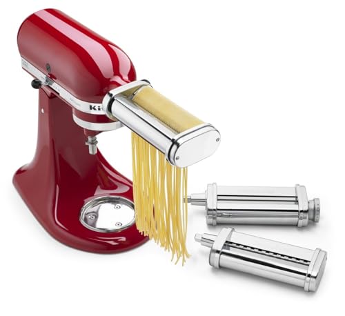 KitchenAid KSMPRA 3-Piece Pasta Roller & Cutter Attachment Set Silver