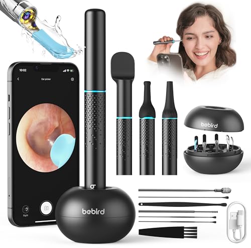 Bebird M9 Ear Wax Removal Tool Camera - Wireless Ear Cleaner Earwax Remover with Photos & Videos - Ear Scope Otoscope with Light & Camera- Visual Ear Picker with 10 Scoops and Attachments for Family