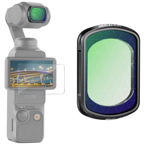 NEEWER Star Filter Compatible with DJI Osmo Pocket 3 Creator Combo Accessories Magnetic Multicoated HD 6 Point Starlight Twinkle Starburst Sparkling Effect with Tempered Glass Screen Protector, FL-62