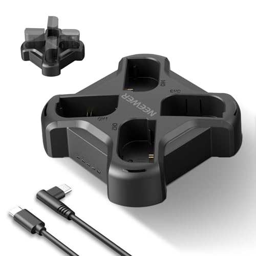 NEEWER LP-E6/LP-E6N/LP-E6NH/LP-E6P Four Channel Battery Charger with PD 45W Fast Charging, USB C Cable, Quad USB Charger Compatible with Canon EOS R5 Mark II 6D Mark II 5D Mark III 5D Mark IV, NW-P4