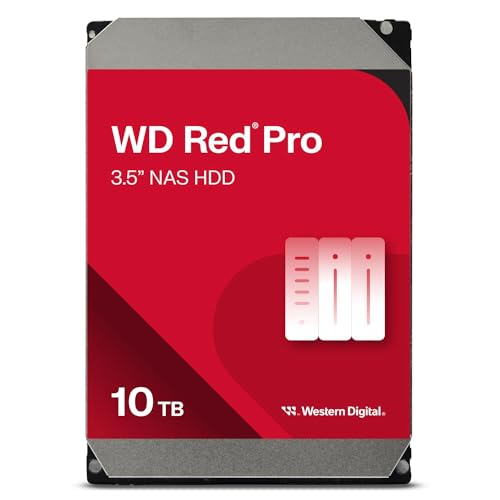 Western Digital Red Pro 10TB NAS Hard Drive, 10000, 3.5, WD102KFBX