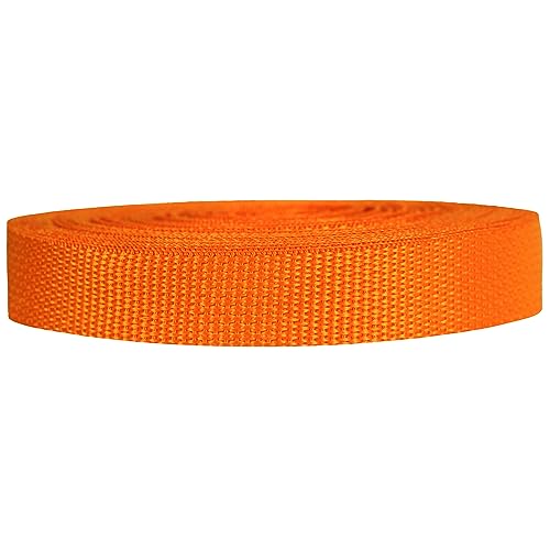 Strapworks Lightweight Polypropylene Webbing - Poly Strapping for Outdoor DIY Gear Repair, Pet Collars, Crafts – 3/4 Inch by 10, 25, or 50 Yards, Over 20 Colors, Orange, 3/4" x 50 Yard