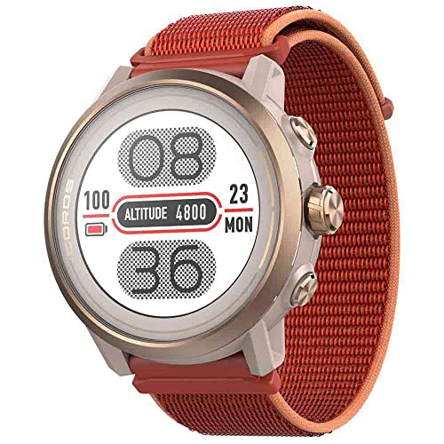 COROS APEX 2 Outdoor GPS Watch, 1.2" Sapphire Titanium, 14 Days Battery Life, On-Wrist Navigation, Offline Maps, Heart Rate Monitor, Track Sleep, Running, Biking, Skiing, Climbing - Coral