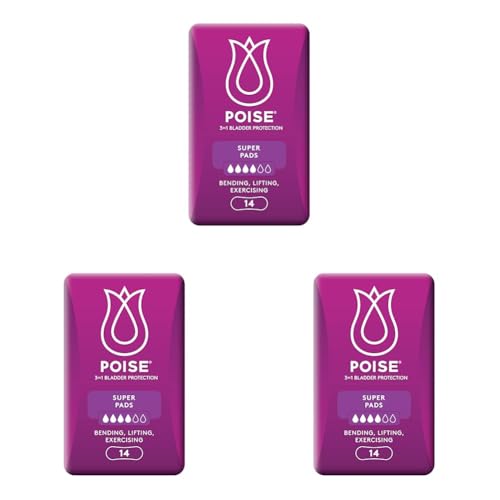 Poise Pads For Bladder Leaks Super 14 Count (Pack of 3)