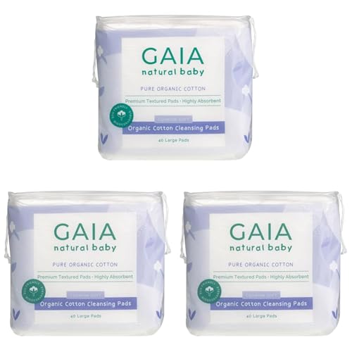 GAIA Natural Baby Organic Cotton Cleansing Pads 120 Pack