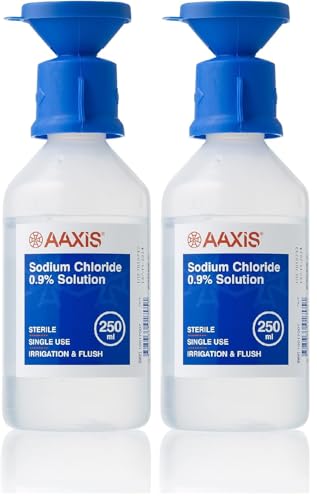 Aaxis Sterile Isotonic Sodium Chloride 0.9% Wash 250ml (Pack of 2)