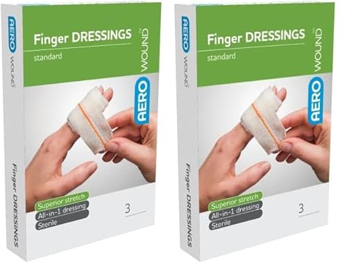 AeroWound Standard Finger Dressing, 4.5cm x 4.5cm, Envelope of 3 (Pack of 2)