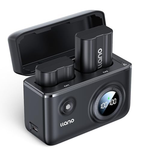 llano 2-Pack EN-EL15C 2400 mAh Batteries and Fast Charger for Nikon EN-EL15 EN-EL15A EN-EL15B Z8 ZR D7500 Z6II D850 D750 Z6 ZF D7200 D7100 D7000 D500 Z7II Z7 Z5 D610 D600 D700 D800 D800E D810 D810A